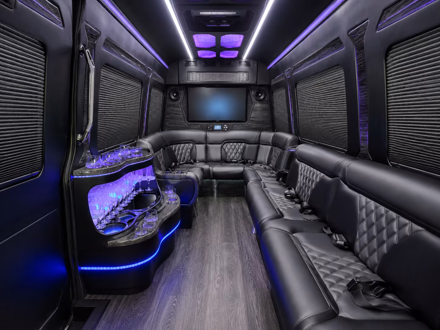 san antonio 40 passenger party bus inside